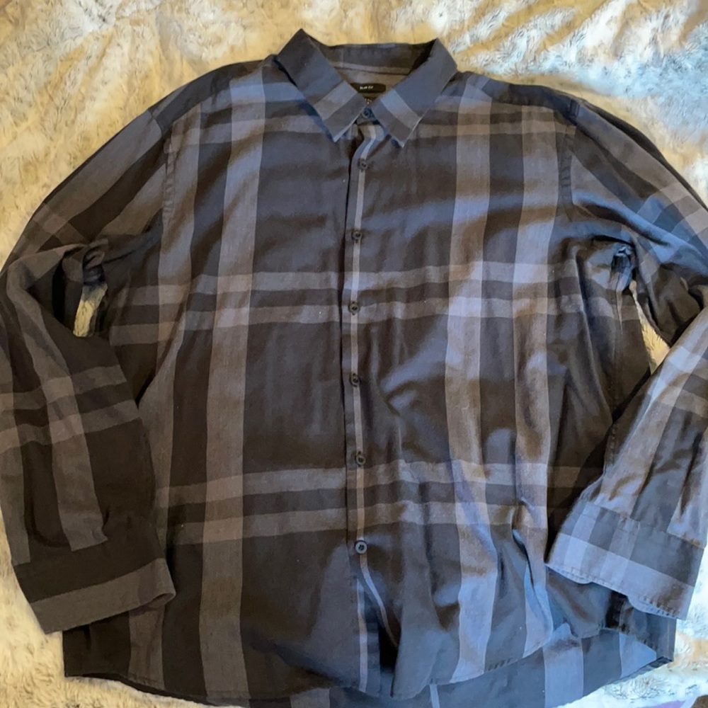 JOE Black Plaid Dress Shirt